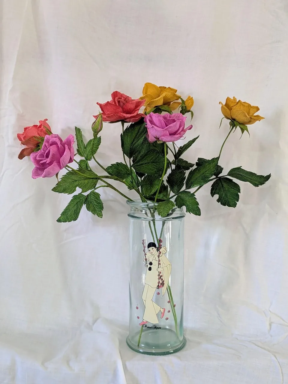 Bouquet de roses de jardin en papier
